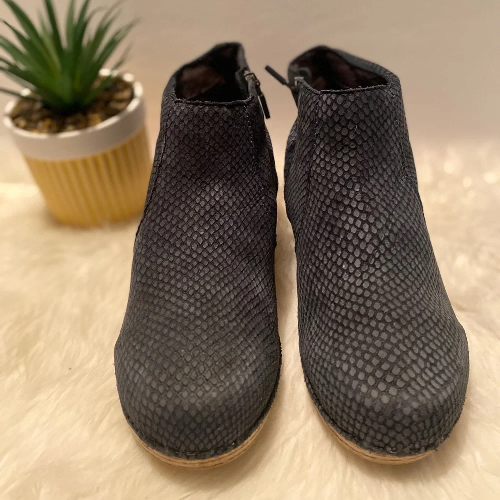 Dansko Blue Textured Ankle Booties